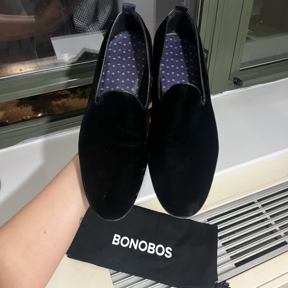 Black Velvet Slippers for tuxedo, size 11
